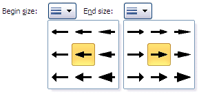 Begin and End arrowhead size