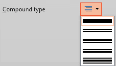 Compound type drop-down menu