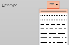 Dash type drop-down menu