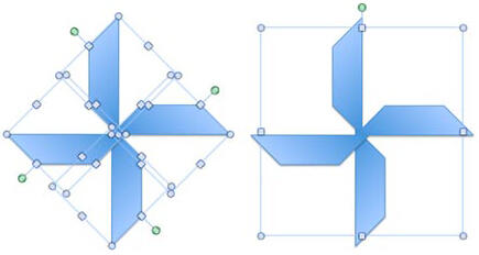 Individual shapes (left) and the same shapes within a group (right) Individual shapes (left) and the same shapes within a group (right)