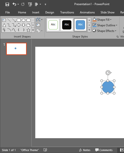 Shape placed on the slide Shape placed on the slide