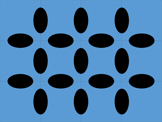 Placed all the Oval shapes over Square shapes