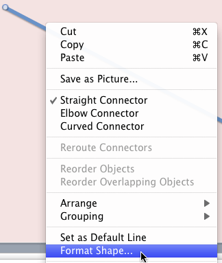 Format Shape option within the right-click contextual menu Format Shape option within the right-click contextual menu