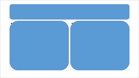 Shapes placed atop the placeholders