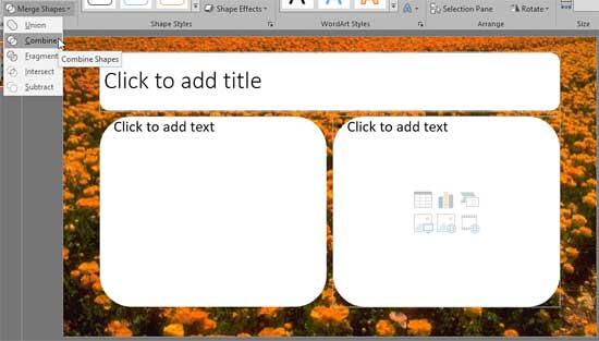 Combine option to be selected