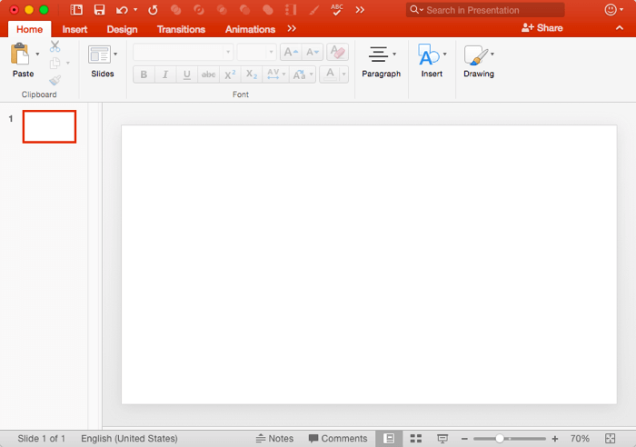 Slide with the Blank slide layout Slide with the Blank slide layout