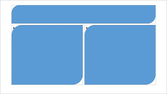 Shapes placed atop the placeholders