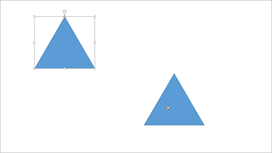 Selected shape being moved by dragging Selected shape being moved by dragging