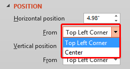 Nudge From drop-down list Nudge From drop-down list