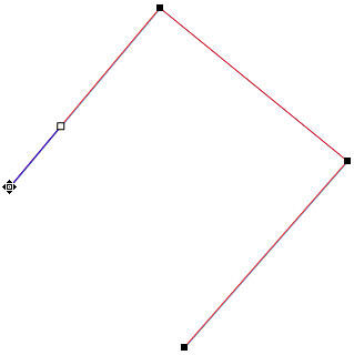 Cursor placed over the open point