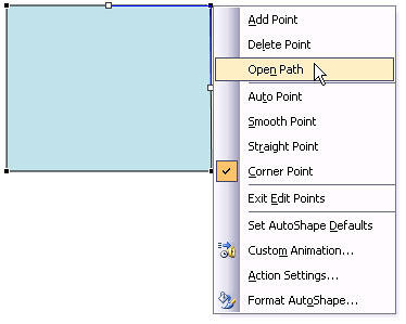 Open Path option to be selected
