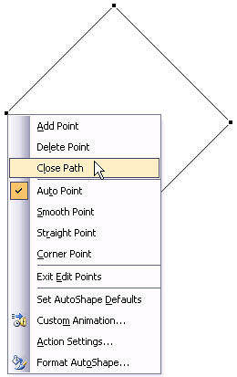 Close Path option to be selected