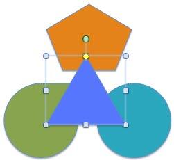 Shape to be sent back selected