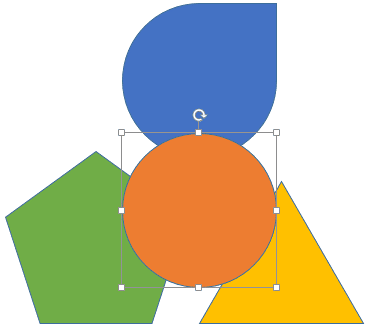 Oval shape is placed on top of all the other shapes Oval shape is placed on top of all the other shapes