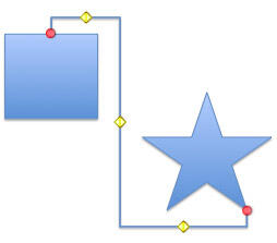 Example of a connector with more than one yellow diamond