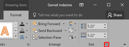 Click the arrow dialog launcher to summon the Format Shape pane