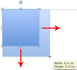 Shift drag to maintain the width : height proportion while resizing a shape