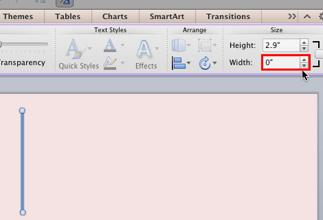 Zero Width value turns the diagonal line into a vertical line Zero Width value turns the diagonal line into a vertical line