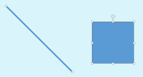 An open line shape doesn't have a rotation handle An open line shape doesn't have a rotation handle