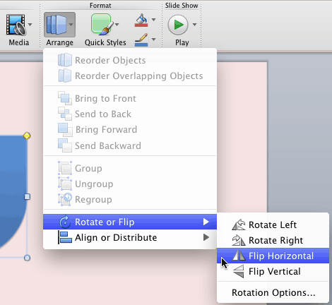 Flip shape horizontally Flip shape horizontally