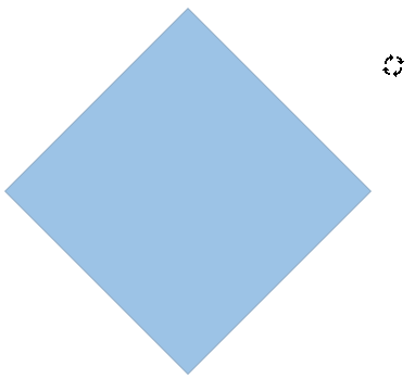 Drag the white rotation handle to rotate your shape Drag the white rotation handle to rotate your shape