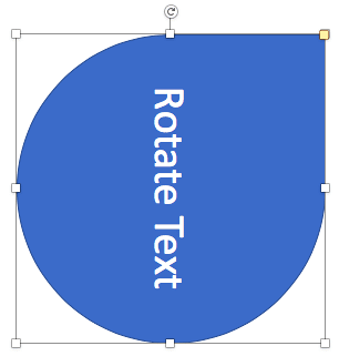 Text rotated to 90°