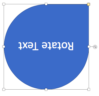 Text within shape rotated to 180°