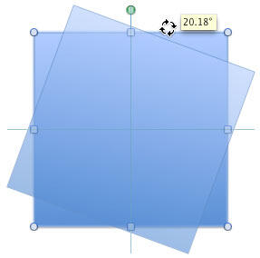 Click and drag the green rotation handle to rotate the shape Click and drag the green rotation handle to rotate the shape