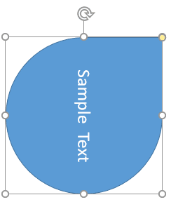 Text rotated to 90°