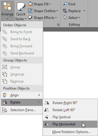 Flip shape horizontally