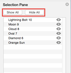 Show All/Hide All buttons Show All/Hide All buttons