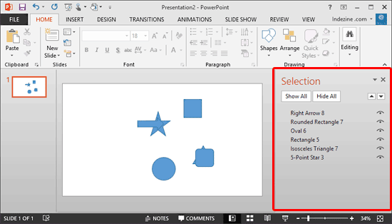 Selection Pane Selection Pane