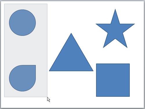 Draw a marquee over the shapes to select them