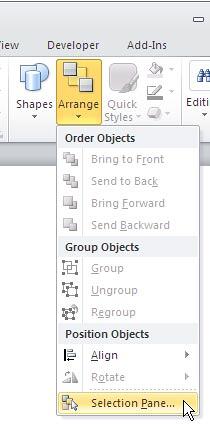 Selection Pane option