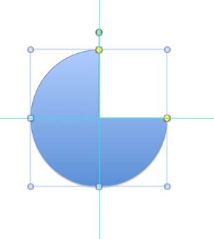 Pie shape placed on the slide