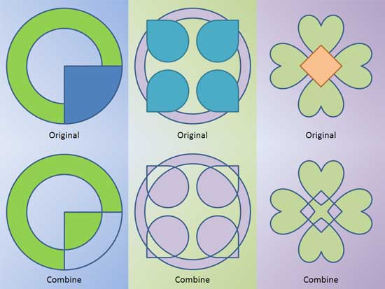 Sample showing use of the Combine command Sample showing use of the Combine command