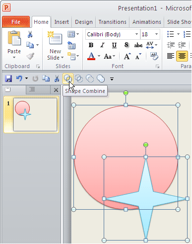 Shape Combine command in PowerPoint Shape Combine command in PowerPoint