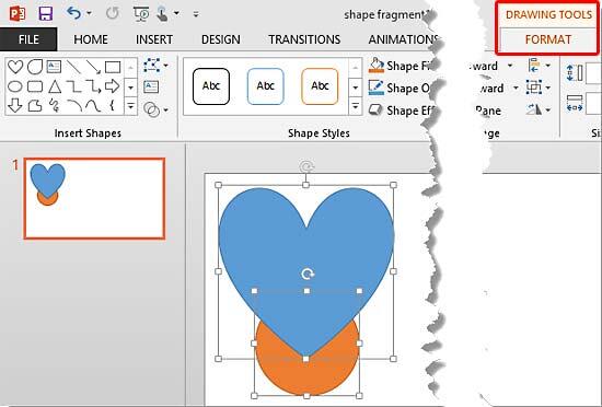 Drawing Tools Format tab