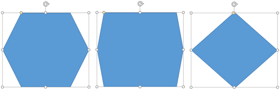 A Hexagon can be changed to both a rectangle and a diamond