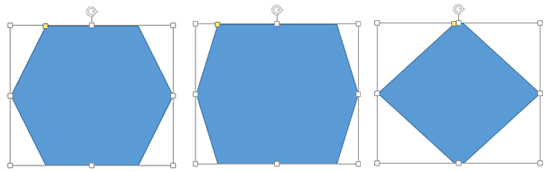 A Hexagon can be changed to both a rectangle and a diamond