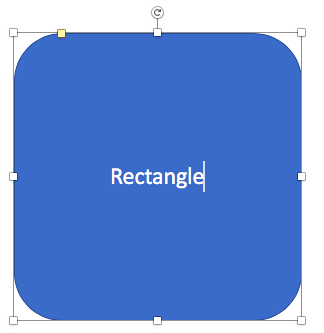 Text added within a shape