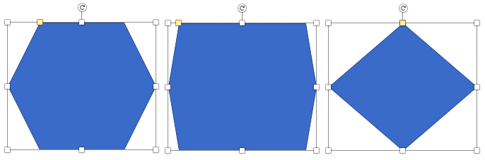 A Hexagon can be changed to both a rectangle and a diamond