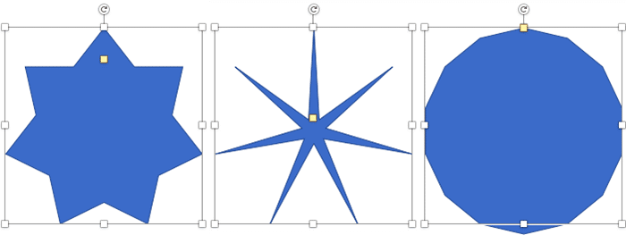 A 7 Points Star shape gets more pronounced and blurred