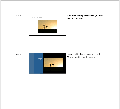 Notes next to slides