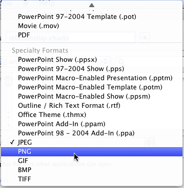 PNG file type chosen PNG file type chosen