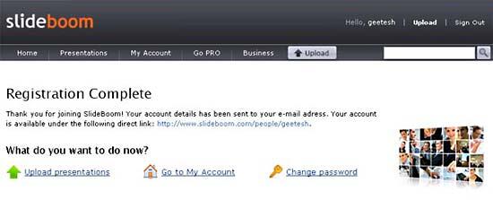 Registration complete