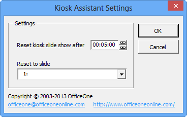 Kiosk Assistant Settings