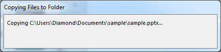 Copying Files to Folder message window