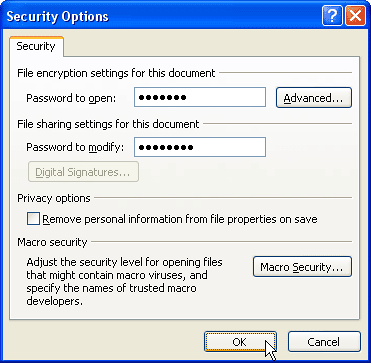 Security Options Security Options