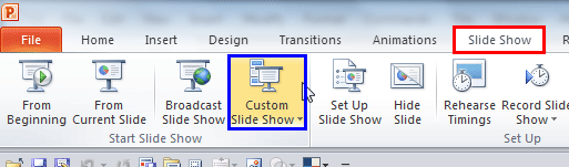 Custom Slide Show button